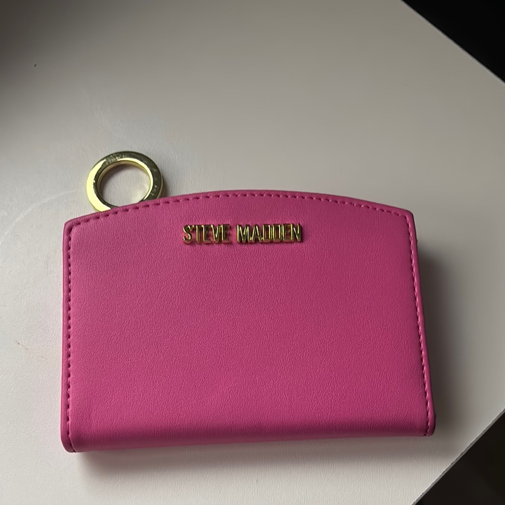 Steve Madden Fuchsia Card Holder with Gold Accent